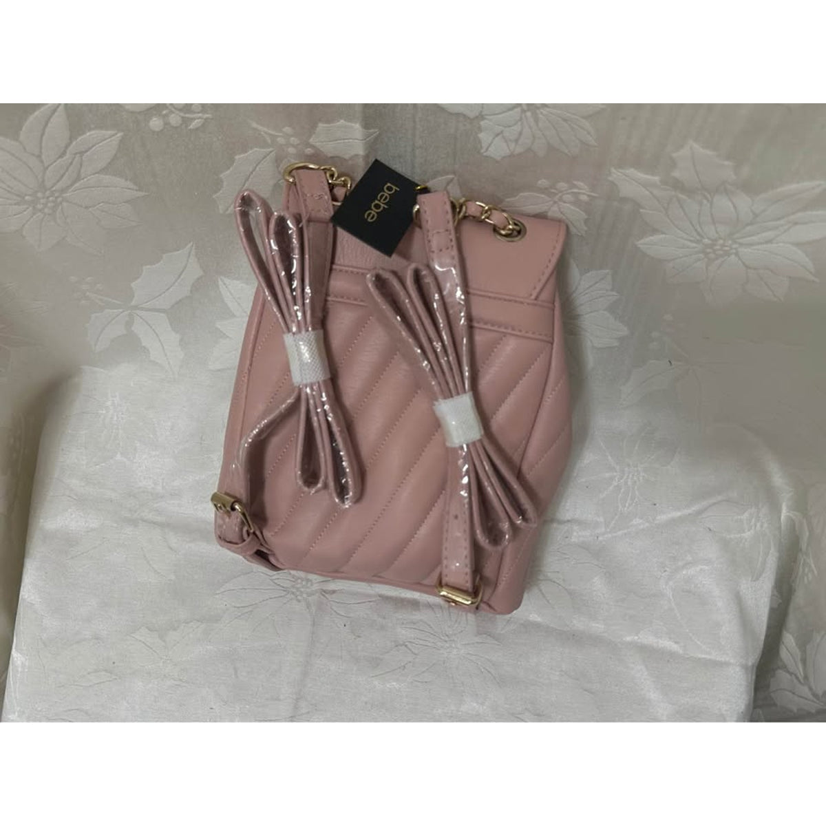 bebe Pink Quilted Mini Backpack B125-5040