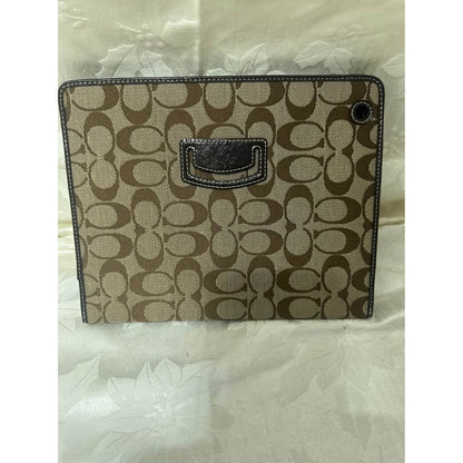 Pre-loved Coach Signature C Tan Brown Tablet Case. B-298