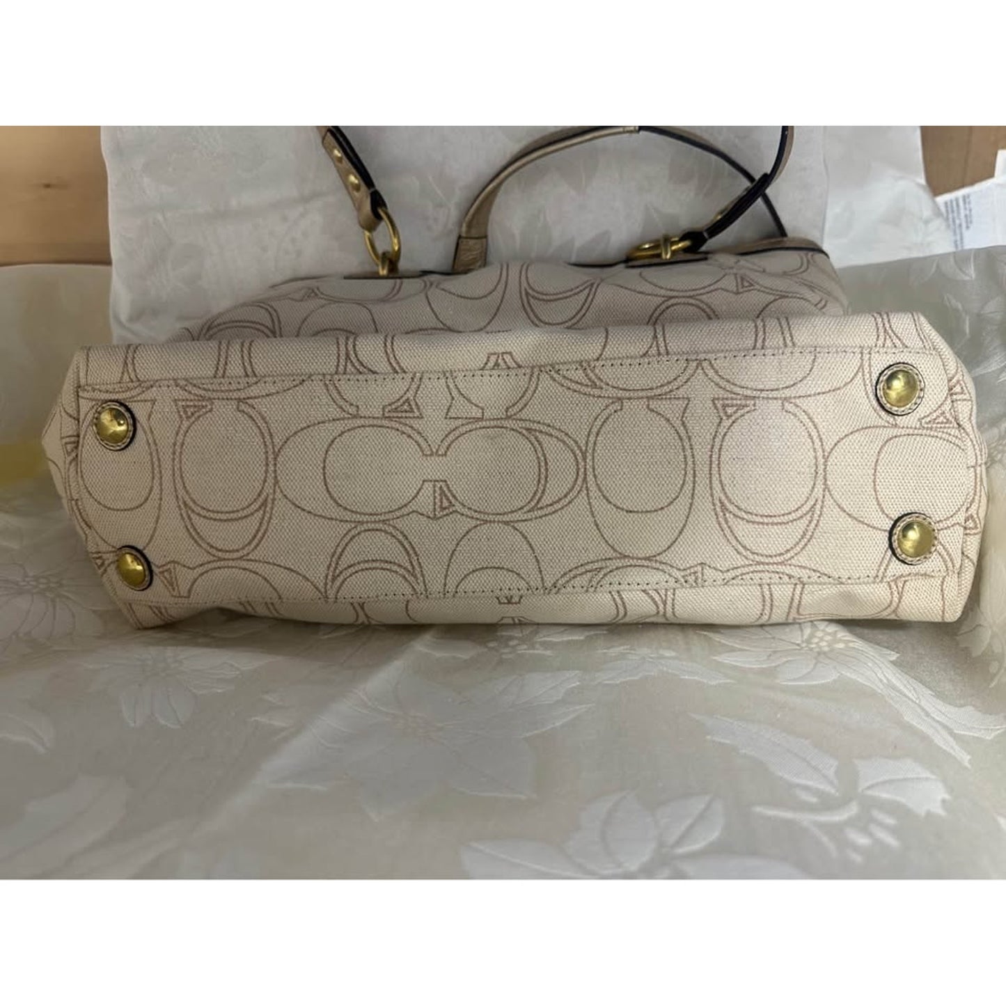 Pre-loved Coach Signature C Metallic Gold Tote Bag. B287