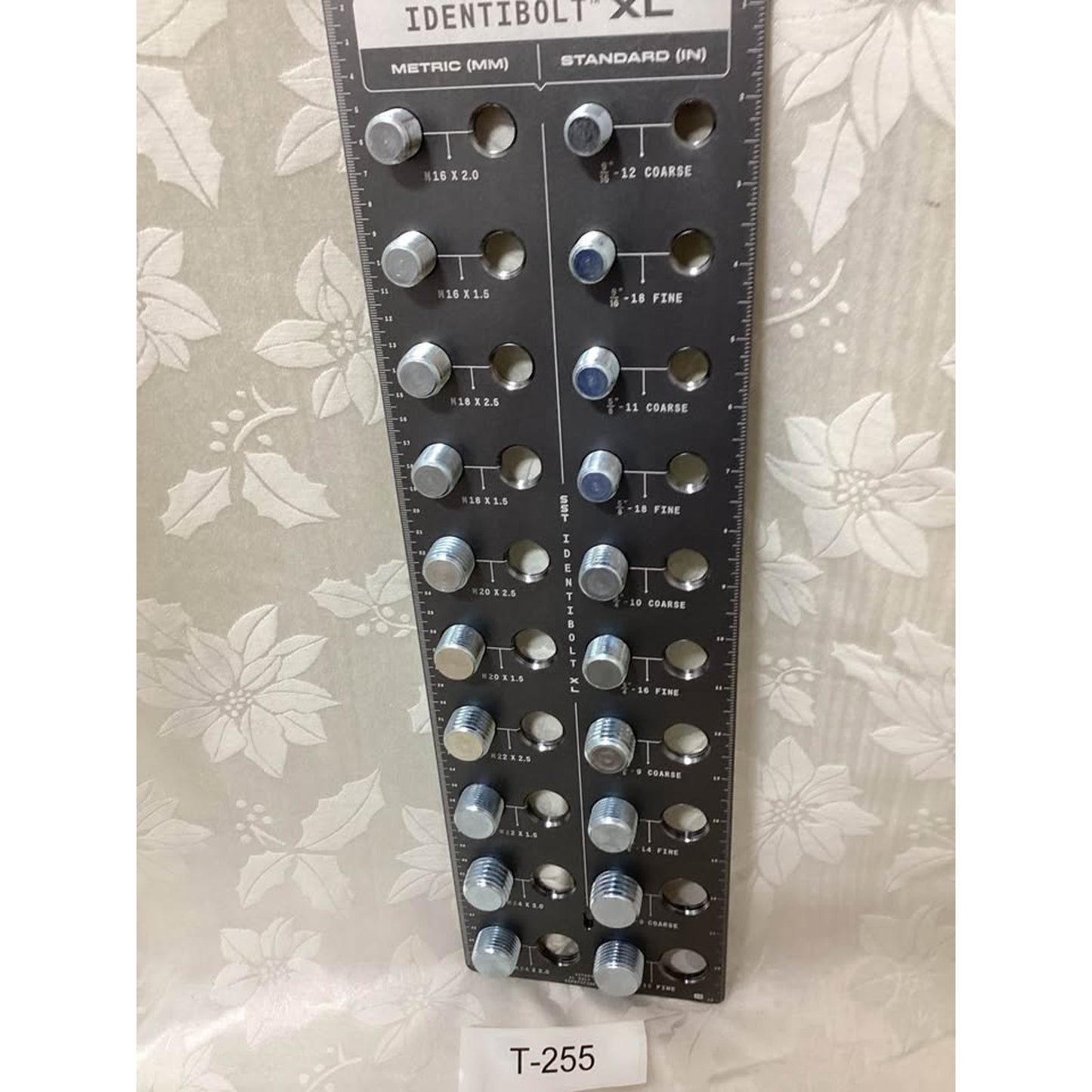 IDENTIBOLT XL Thread Checker Bolt Nut Gauge Metric Standard T-255