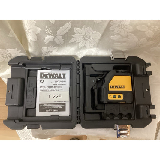 DEWALT DW088CG Self-Leveling Cross-Line Laser Level Black/Yellow with Case T-228