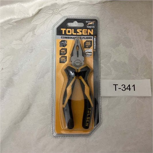 TOLSEN 10015 Combination Pliers 6 in Chrome Vanadium Steel Non-Slip T-341