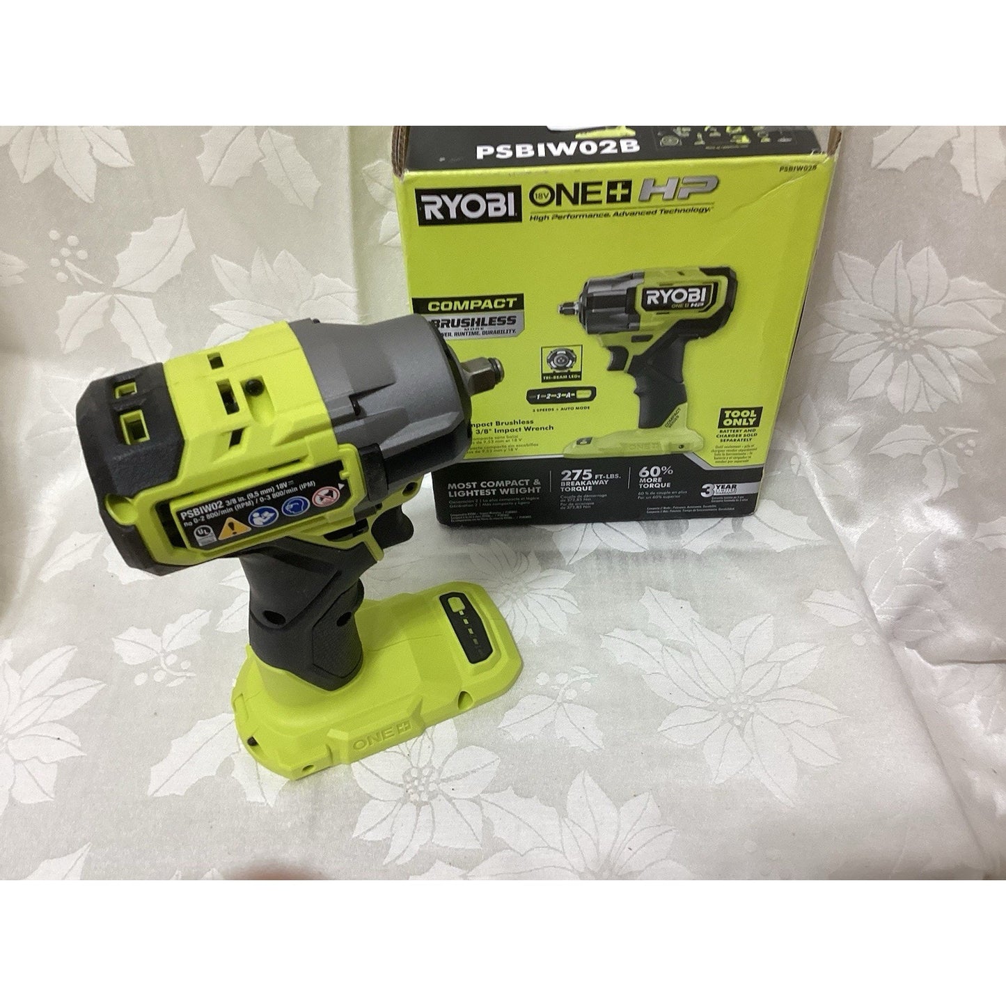 Ryobi ONE+ HP PSBIW02B 18V Compact Brushless Impact Wrench 275 ft-lbs T114-8979