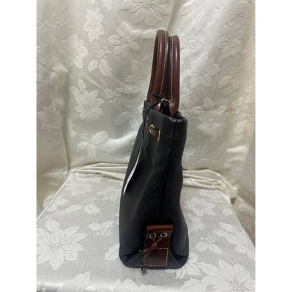 New Dooney & Bourke Tassel Tote Black Leather Handbag. B-285