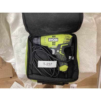 Ryobi T-237 Drill/Driver, Corded Electric, Case, Green/Black