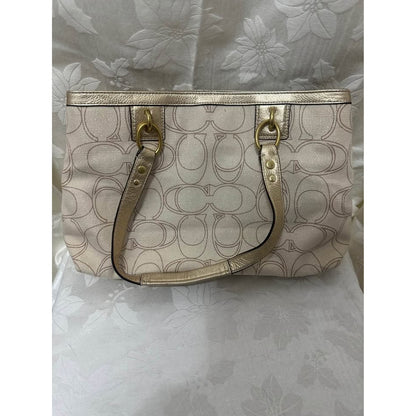 Pre-loved Coach Signature C Metallic Gold Tote Bag. B287