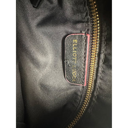 Pre-loved Elliott Lucca Black Crossbody Bag with Multiple Zippers leather. B-224