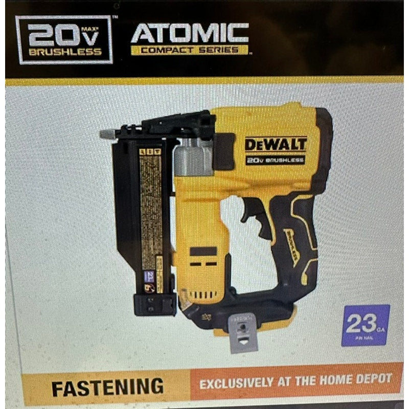DEWALT ATOMIC 20V MAX Lithium Ion Cordless 23 Gauge Pin Nailer Tool Only P-021