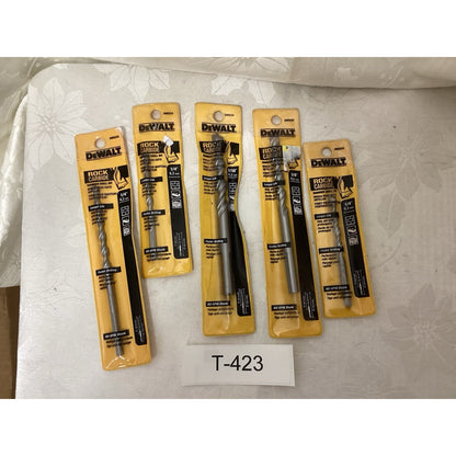 Dewalt Rock Carbide 5 PC, 2-1/4 6in, 1-1/4 Reg,1-3/8, 1-7/16 T-423
