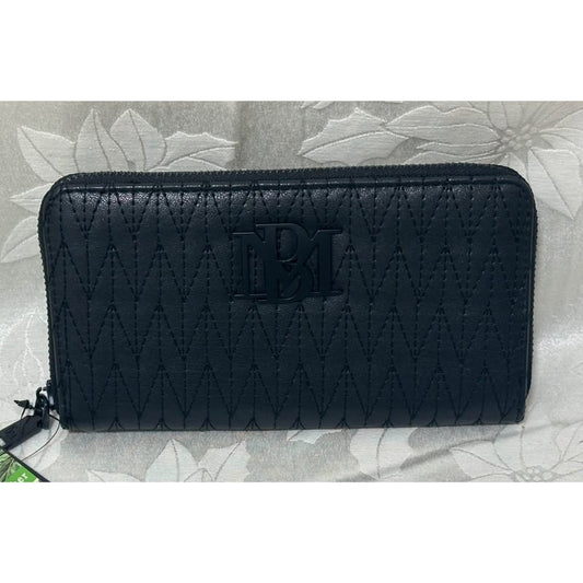Badgley Mischka Black Quilted Wallet with Phone Holder. B133