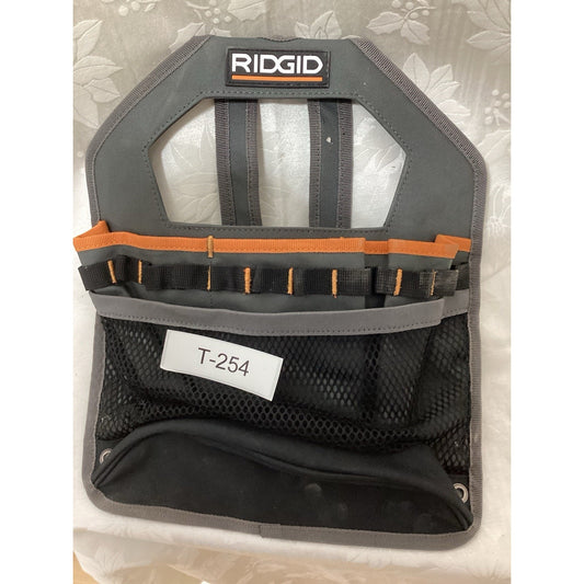 RIDGID Gray, Orange, Black Fabric Tool Belt Pouch, Handle, Multi Pockets, T-254