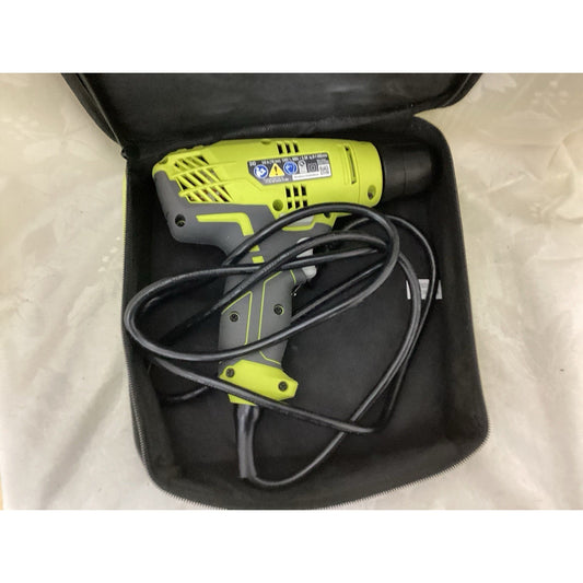 Ryobi T-237 Drill/Driver, Corded Electric, Case, Green/Black
