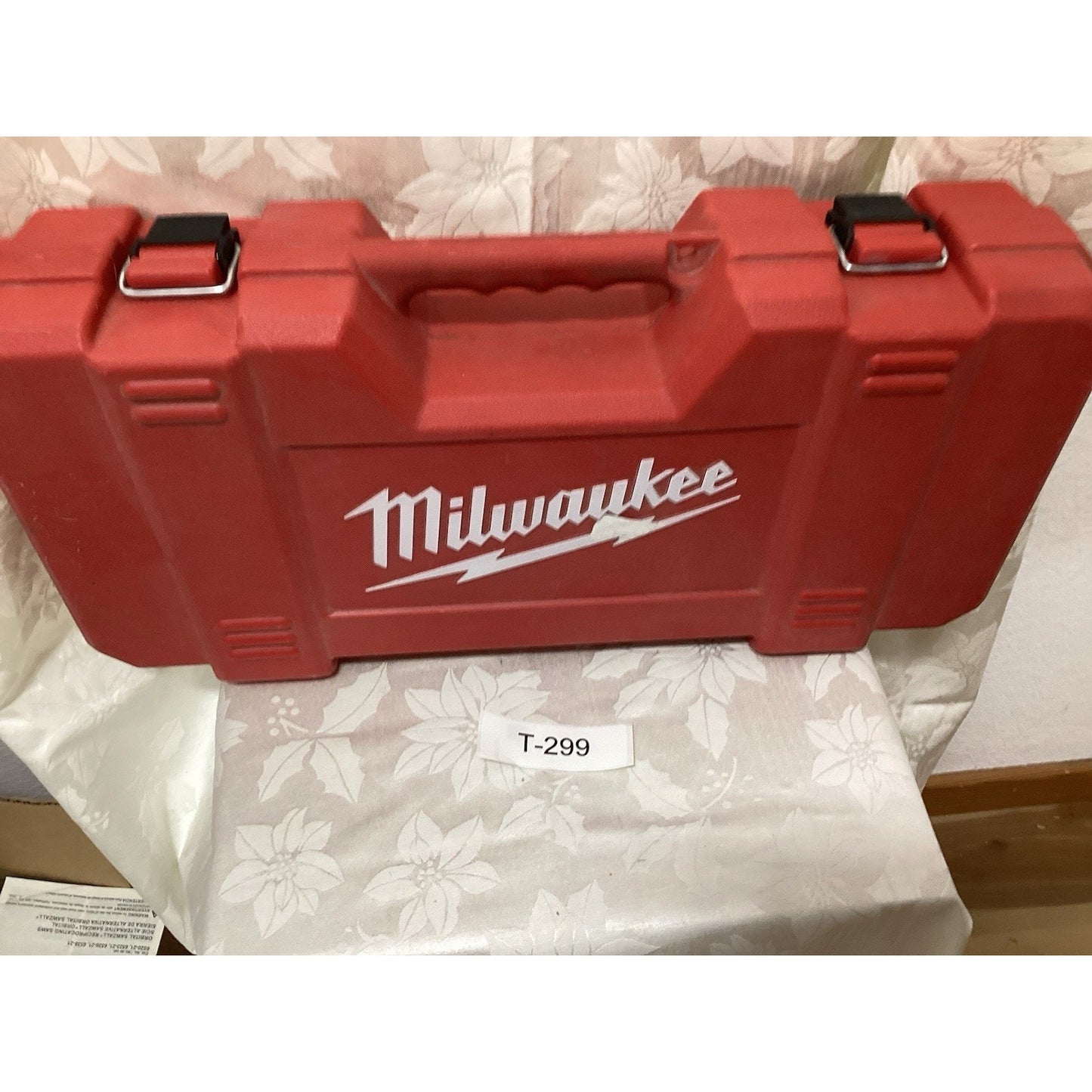 Milwaukee Red Plastic Tool Box Lockable with Handle T-299