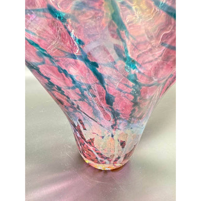 Signed Dichroic Art Glass Handkerchief Vase