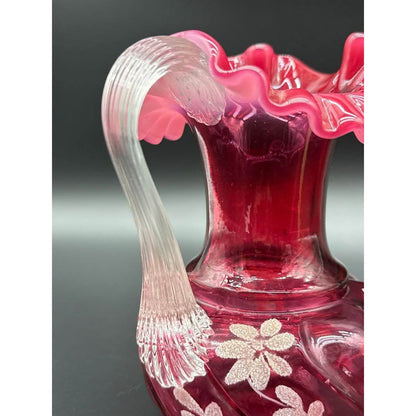Vintage Fenton Cranberry Pitcher signed