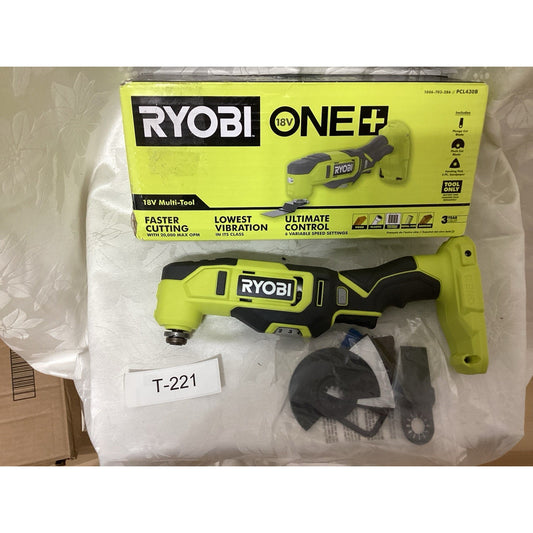 Ryobi PCL430B 18V Li-Ion Oscillating Tool, Green/Black, Variable Speed T-221