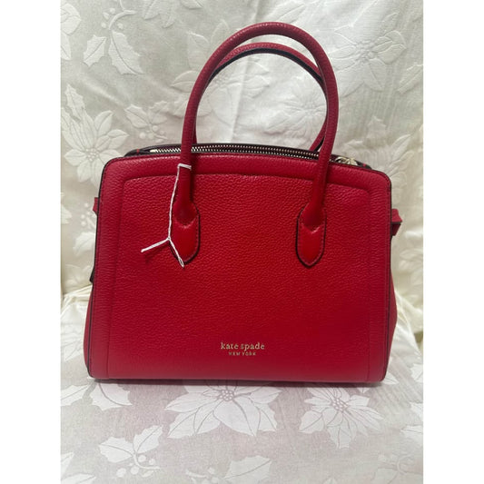 New Kate Spade New York Red Pebbled Leather Handbag. B-284