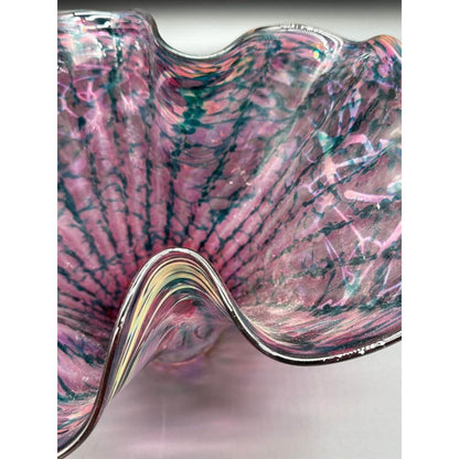 Signed Dichroic Art Glass Handkerchief Vase