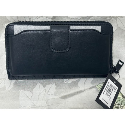 Badgley Mischka Black Quilted Wallet with Phone Holder. B133