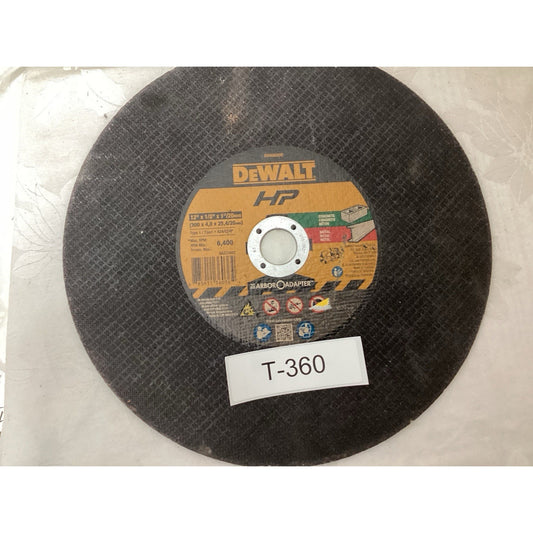 DEWALT HP 12 in Cut-Off Wheel for Metal & Concrete Cutting DWA8200 T-360
