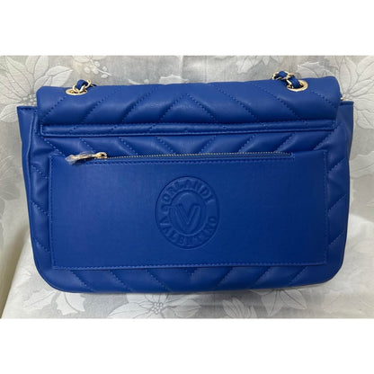 Valentino Orlandi Angel Blue Quilted Chain Handbag. B137-10085