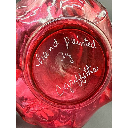 Vintage Fenton Cranberry Pitcher signed