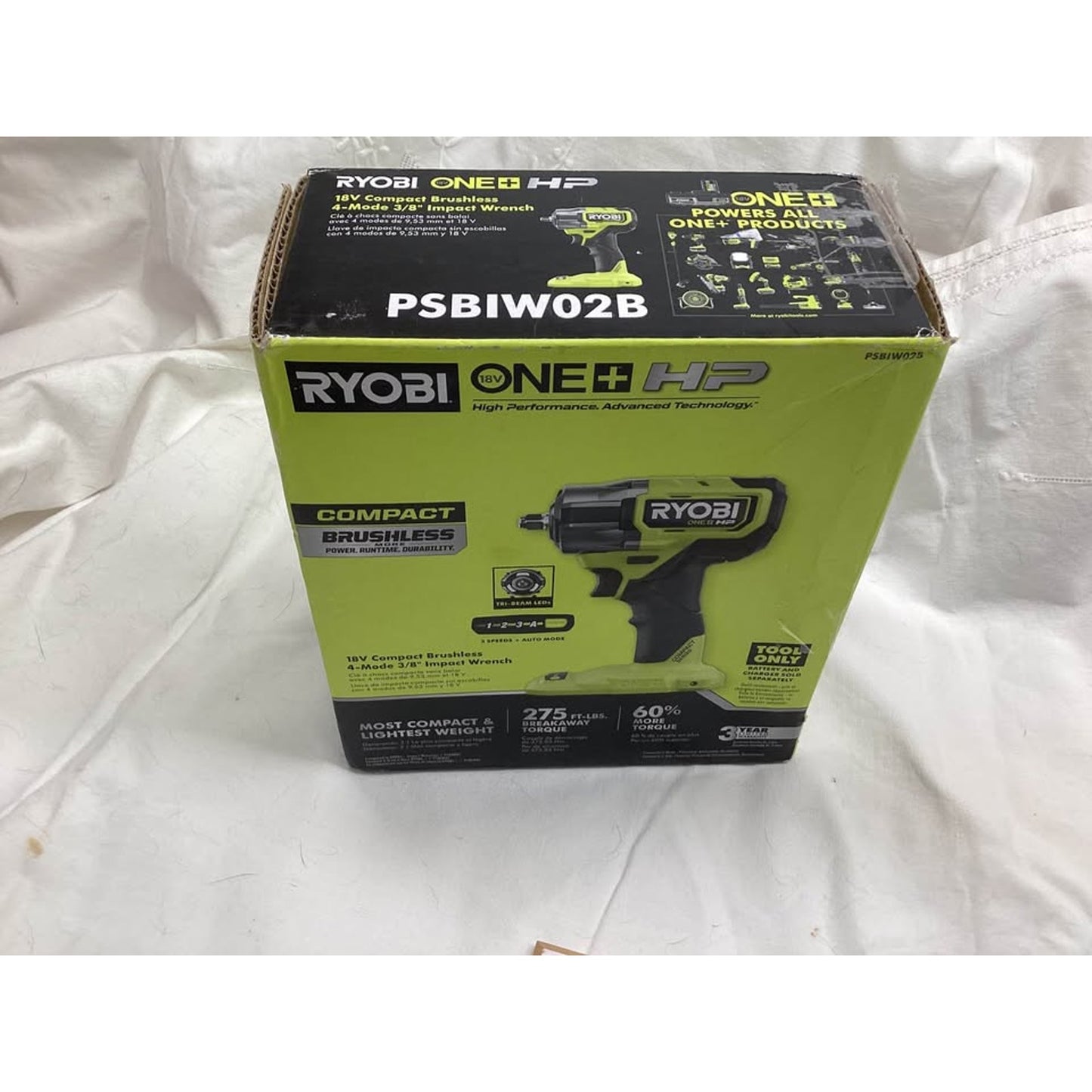 Ryobi ONE+ HP 18V Compact Brushless 4-Mode 3/8" Impact Wrench PSBIW02B T-664