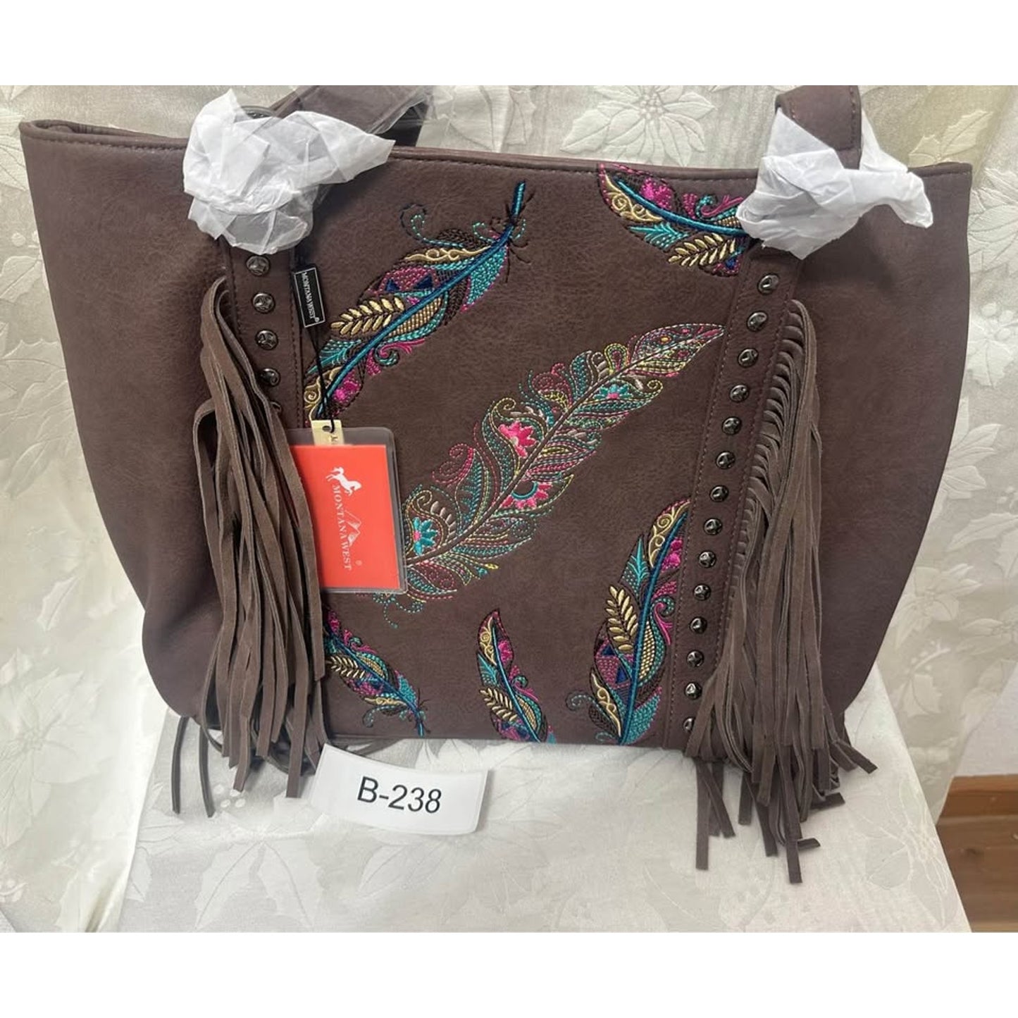 New Montana West Feather Fringe Tote Bag B-238