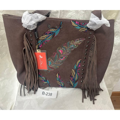 New Montana West Feather Fringe Tote Bag B-238