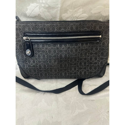Pre-loved Coach Black Silver Signature C Crossbody Bag B-316