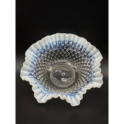 Vintage Fenton Opalescent Ruffled Hobnail Dish
