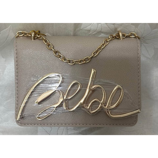 New Bebe Gabriel Shoulder Bag in Light Taupe. B121