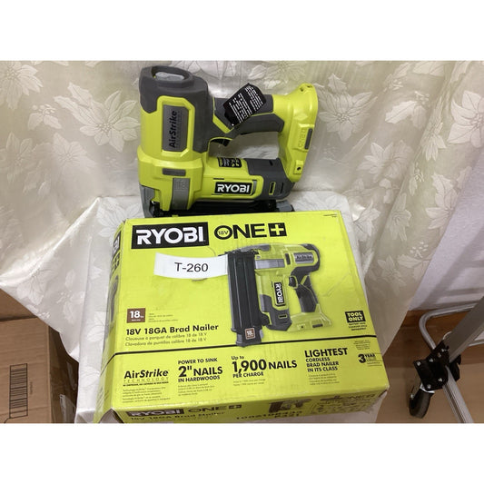 Ryobi ONE+ 18V Cordless 18GA Brad Nailer Nail Gun AirStrike Tool Only T260