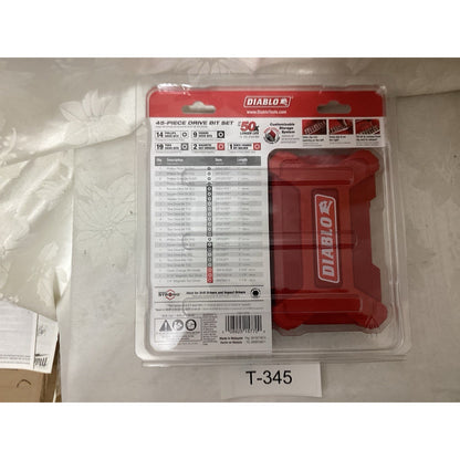 Diablo MAXDT45 45-Piece Mixed Drive Bit Set w/ Bit Holder & Case T345