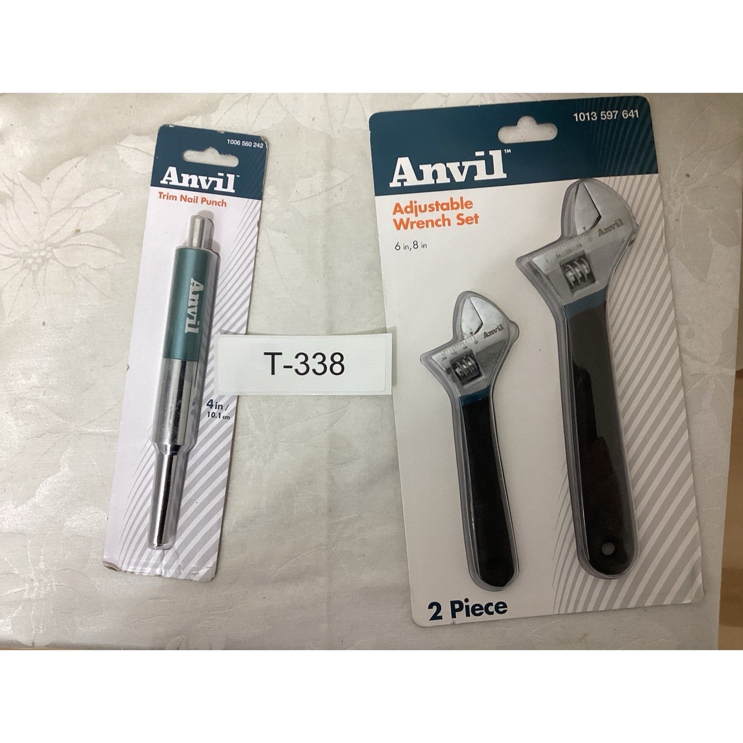 Anvil Adjustable Steel Wrench Set 2-Piece 6 in & 8 in Cushion Grip T-338