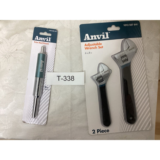 Anvil Adjustable Steel Wrench Set 2-Piece 6 in & 8 in Cushion Grip T-338