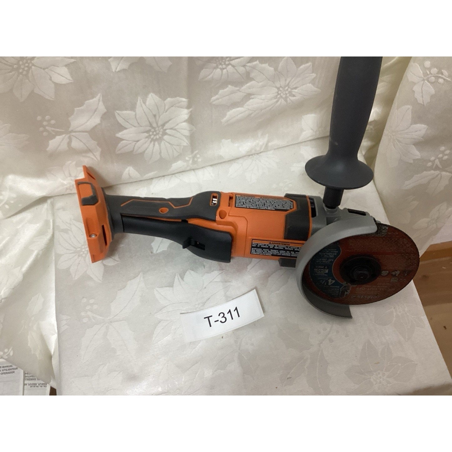 RIDGID Cordless Angle Grinder Rotary/Circular 4 1/2 in Orange/Black/Gray T-311