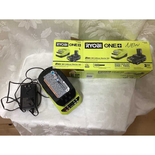 Ryobi ONE+ 2Ah 18V Lithium-Ion Starter Kit Battery Charger with Battery