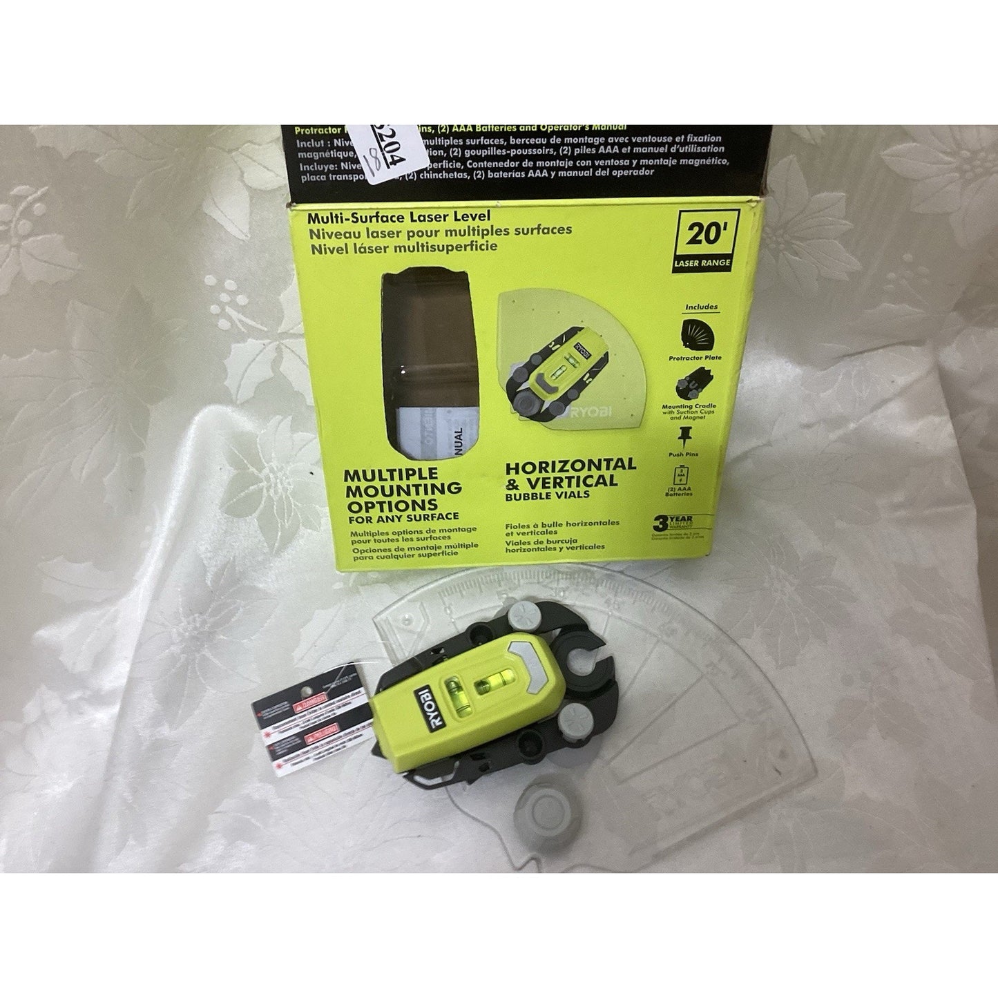 Ryobi ELL1750 Multi-Surface Laser Level, T-185