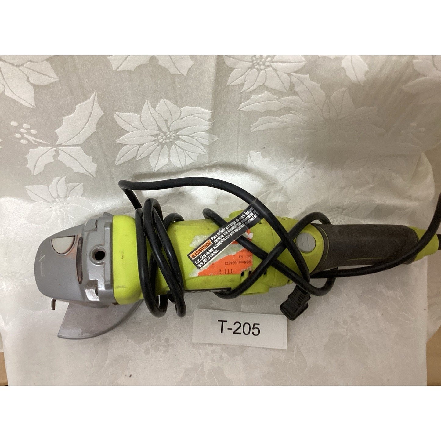 Ryobi Corded Electric Angle Grinder Rotary/Circular Green/Black/Gray T-205