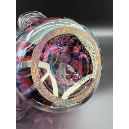 Signed Dichroic Art Glass Handkerchief Vase