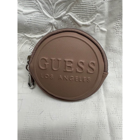 Pre-loved Guess dusty pink coin purse with carabiner clip. B332.