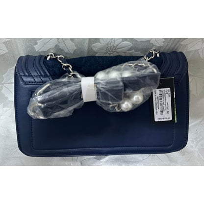 Badgley Mischka Denim Diamond Quilted Crossbody Bag. B158-9590