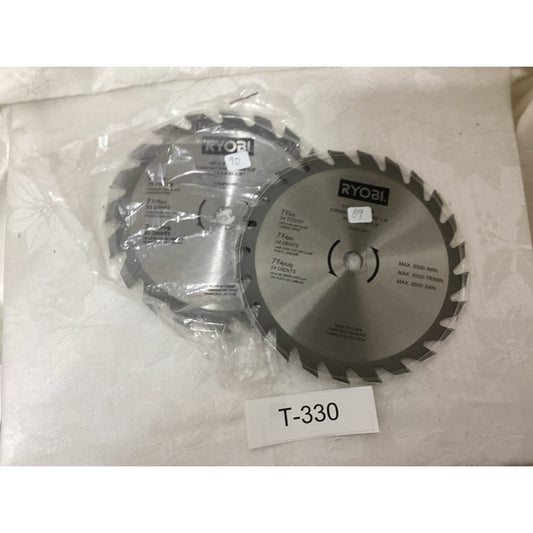 Ryobi 7 1/4 in 24 Tooth Circular Saw Blade 2 Pack Silver Max 6000 RPM T-330