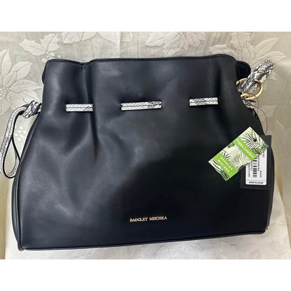 Badgley Mischka Vegan Leather black /Snake dumplin bag. B145