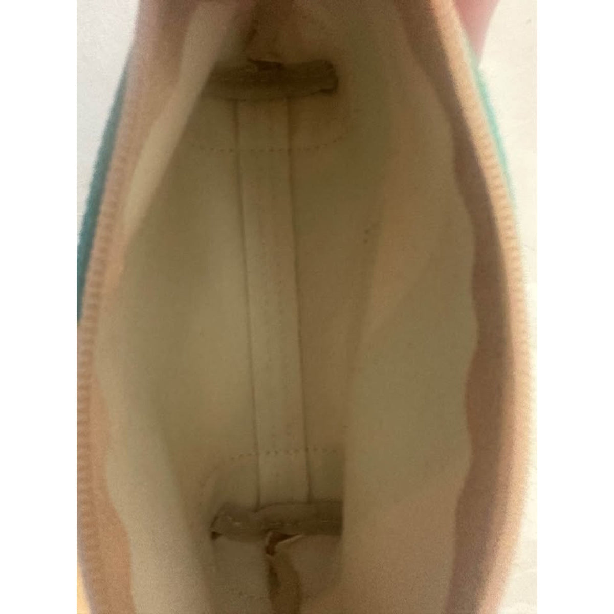 New Dooney & Bourke white and teal striped pouch. B-299