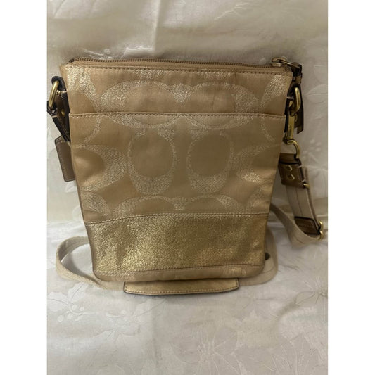 Pre-loved Coach Gold Signature C Crossbody Bag. B-317
