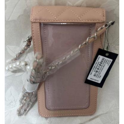 BADGLEY MISCHKA Quilted Pearl Strap cross Phone pocket. B163