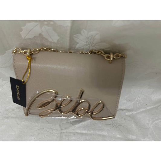NEW Bebe Beige Chain Crossbody Bag B126-5040