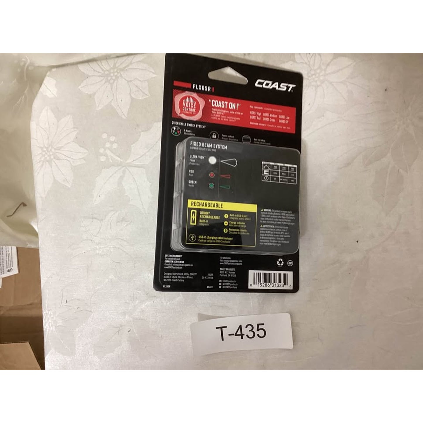 COAST FLX65R Voice Control Rechargeable Headlamp T-435